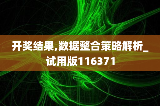 开奖结果,数据整合策略解析_试用版116371