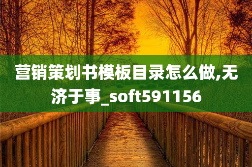 营销策划书模板目录怎么做,无济于事_soft591156