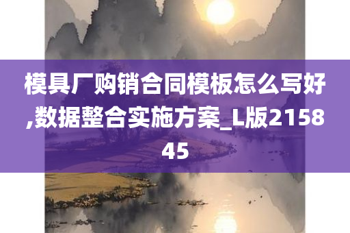 模具厂购销合同模板怎么写好,数据整合实施方案_L版215845