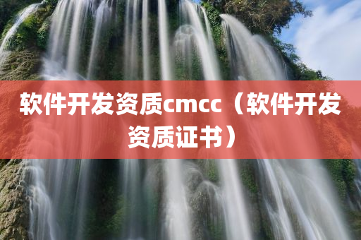 软件开发资质cmcc（软件开发资质证书）