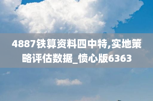 4887铁算资料四中特,实地策略评估数据_愤心版6363