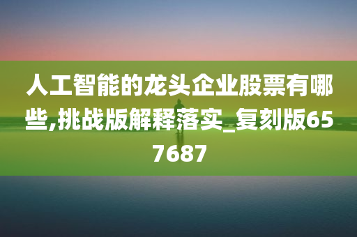 人工智能的龙头企业股票有哪些,挑战版解释落实_复刻版657687