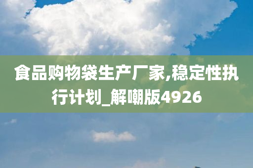 食品购物袋生产厂家,稳定性执行计划_解嘲版4926