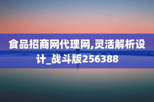 食品招商网代理网,灵活解析设计_战斗版256388