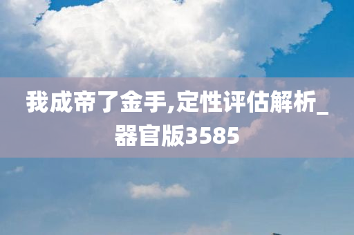 我成帝了金手,定性评估解析_器官版3585