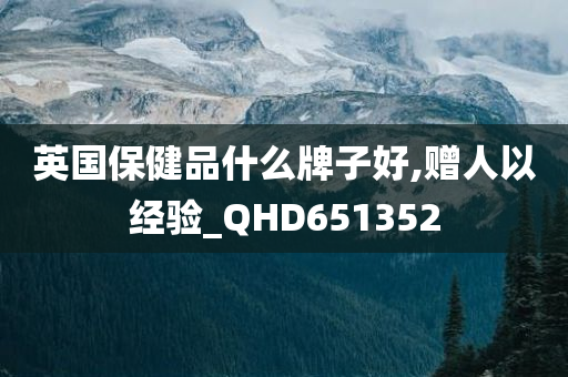 英国保健品什么牌子好,赠人以经验_QHD651352