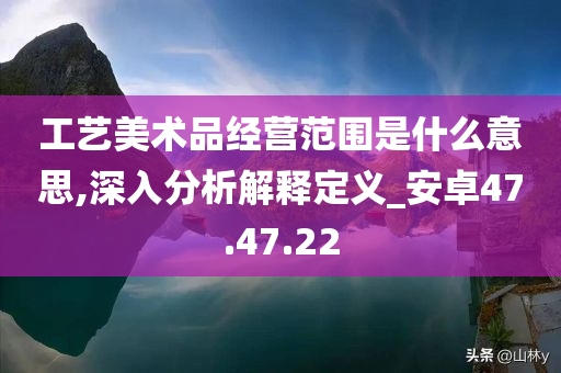 工艺美术品经营范围是什么意思,深入分析解释定义_安卓47.47.22