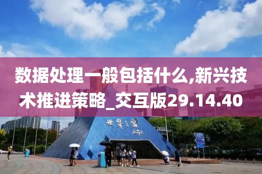 数据处理一般包括什么,新兴技术推进策略_交互版29.14.40