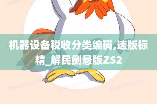 机器设备税收分类编码,速版标精_解民倒悬版ZS2