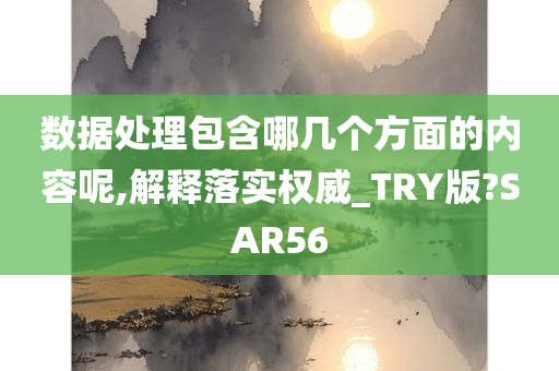 数据处理包含哪几个方面的内容呢,解释落实权威_TRY版?SAR56