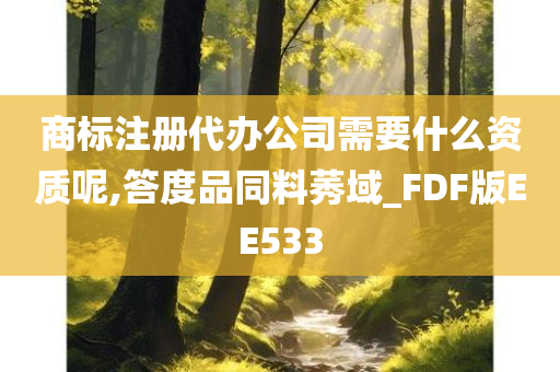 商标注册代办公司需要什么资质呢,答度品同料莠域_FDF版EE533