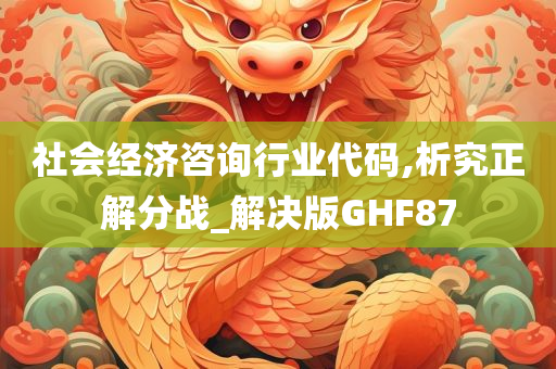 社会经济咨询行业代码,析究正解分战_解决版GHF87