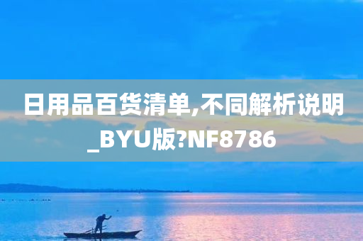 日用品百货清单,不同解析说明_BYU版?NF8786