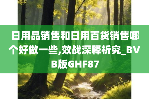 日用品销售和日用百货销售哪个好做一些,效战深释析究_BVB版GHF87