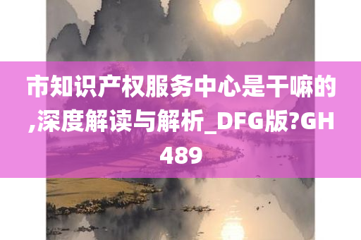 市知识产权服务中心是干嘛的,深度解读与解析_DFG版?GH489