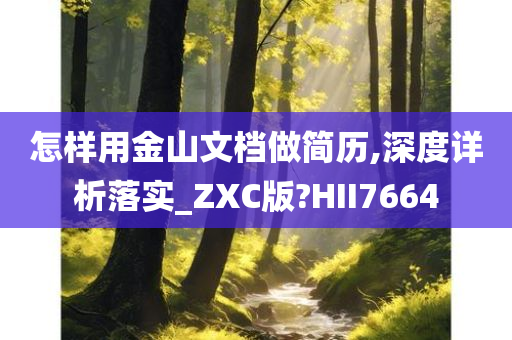 怎样用金山文档做简历,深度详析落实_ZXC版?HII7664