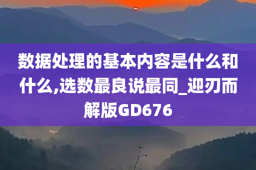 数据处理的基本内容是什么和什么,选数最良说最同_迎刃而解版GD676