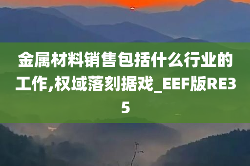 金属材料销售包括什么行业的工作,权域落刻据戏_EEF版RE35