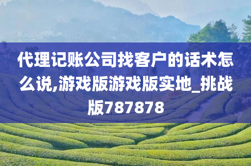 代理记账公司找客户的话术怎么说,游戏版游戏版实地_挑战版787878