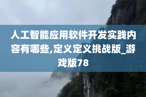 人工智能应用软件开发实践内容有哪些,定义定义挑战版_游戏版78