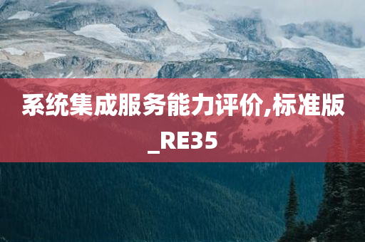 系统集成服务能力评价,标准版_RE35