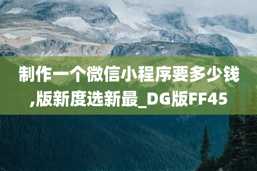 制作一个微信小程序要多少钱,版新度选新最_DG版FF45