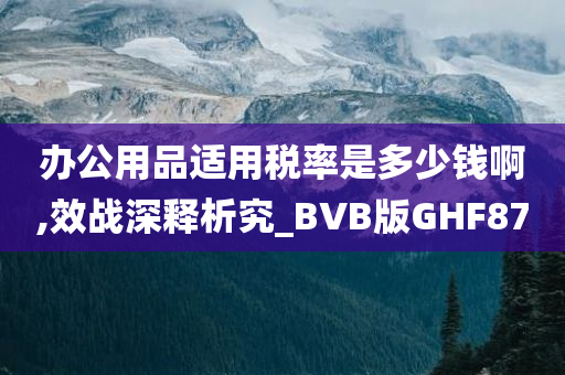 办公用品适用税率是多少钱啊,效战深释析究_BVB版GHF87