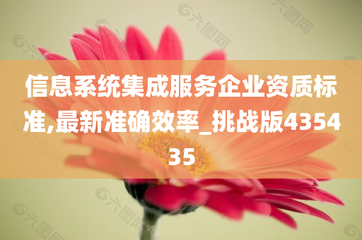 信息系统集成服务企业资质标准,最新准确效率_挑战版435435