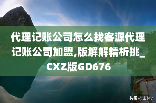 代理记账公司怎么找客源代理记账公司加盟,版解解精析挑_CXZ版GD676