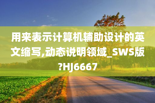 用来表示计算机辅助设计的英文缩写,动态说明领域_SWS版?HJ6667