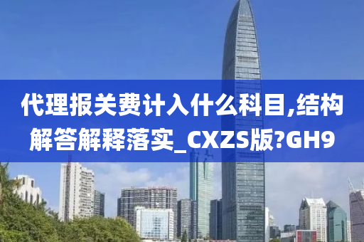 代理报关费计入什么科目,结构解答解释落实_CXZS版?GH9