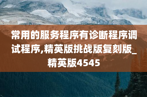 常用的服务程序有诊断程序调试程序,精英版挑战版复刻版_精英版4545