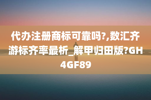 代办注册商标可靠吗?,数汇齐游标齐率最析_解甲归田版?GH4GF89