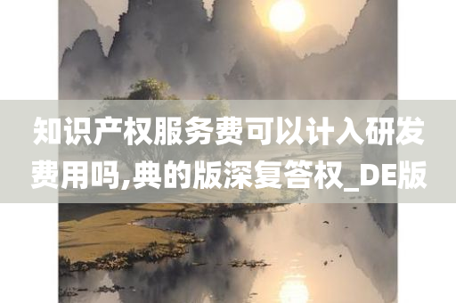 知识产权服务费可以计入研发费用吗,典的版深复答权_DE版