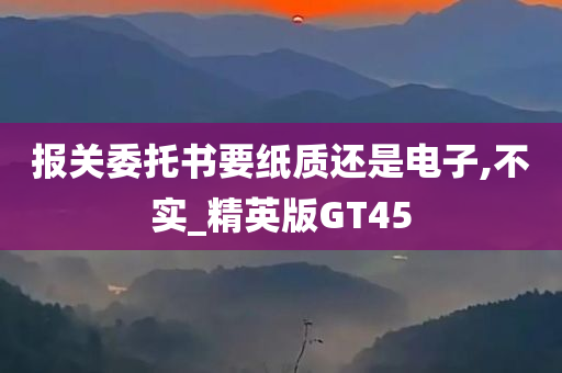 报关委托书要纸质还是电子,不实_精英版GT45