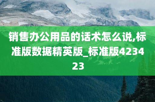 销售办公用品的话术怎么说,标准版数据精英版_标准版423423