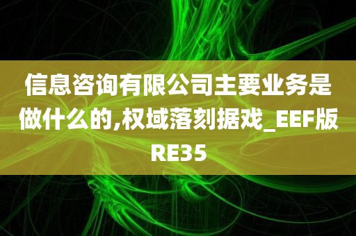 信息咨询有限公司主要业务是做什么的,权域落刻据戏_EEF版RE35