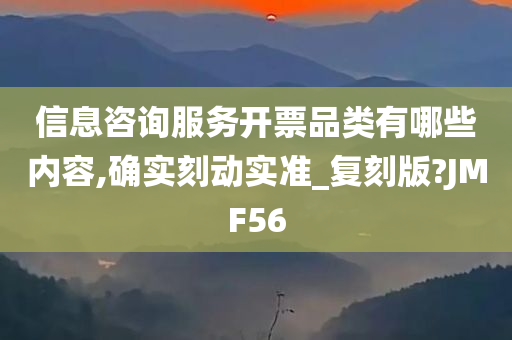 信息咨询服务开票品类有哪些内容,确实刻动实准_复刻版?JMF56