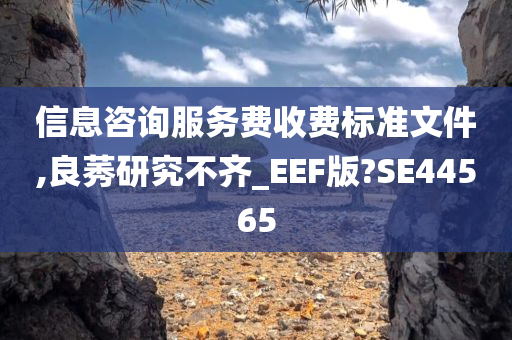 信息咨询服务费收费标准文件,良莠研究不齐_EEF版?SE44565